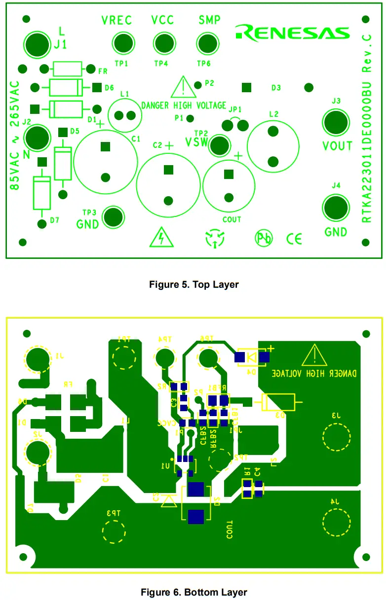 RENESAS RTKA223011DE0000BU Evaluation Board-Board Layout