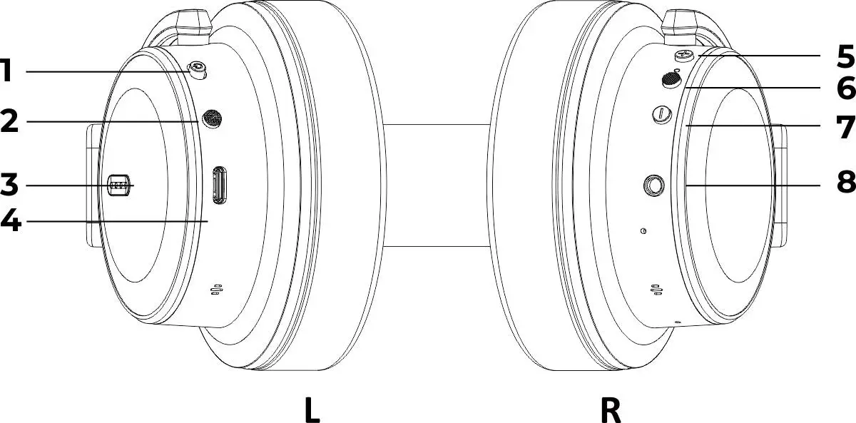 intezze INZGOANCBK GO ANC Noise Cancelling Headphones fig-1
