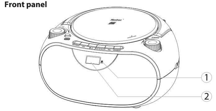 NEXTRON CB 500BT Portable CD Player with Bluetooth - Front panel