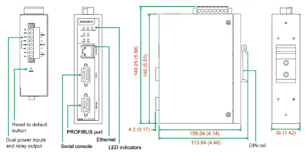 MOXA MGate 5101-PBM-MN Series Modbus TCP Gateway 1