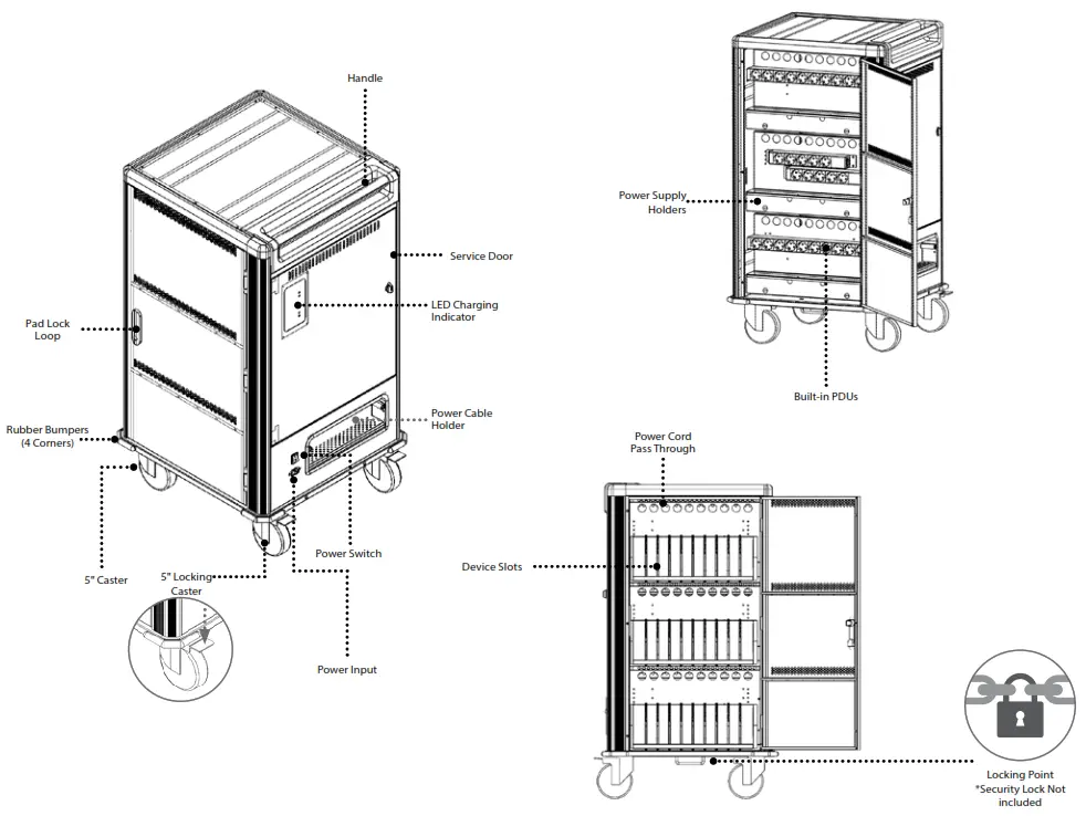 VSEVEN Charge Cart - Cart Diagram