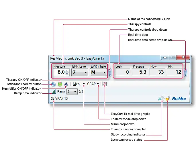 RESMED S9- VPAP -Tx- Lab -Titration -Therapy -System- 8