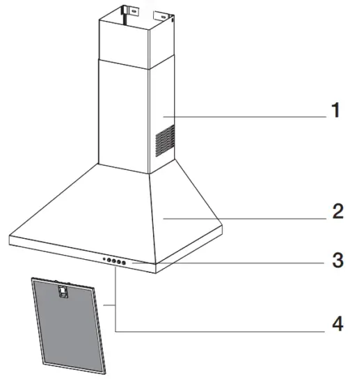 beko CWB 6441 WN Wall Mounted Hood - fig 1