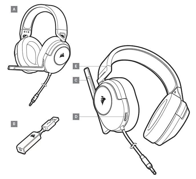 CORSAIR -HS55- Stereo -Gaming- Headset -with 7.1 -Surround -Sound -1