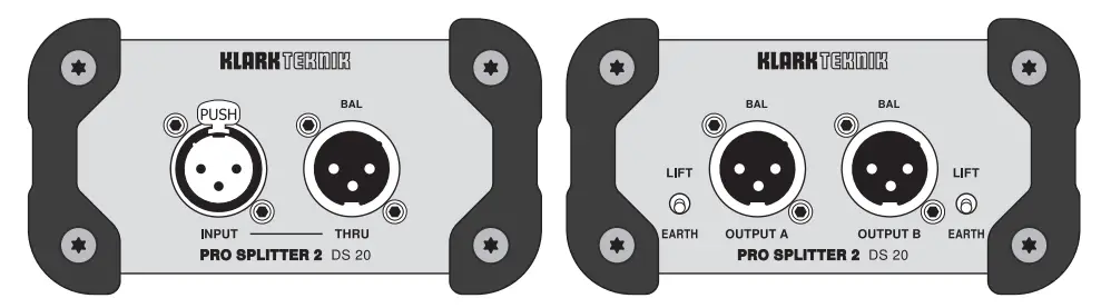 KLARK TEKNIK PRO SPLITTER 2 DS 20 Passive 1 In 2 Out Signal Splitter
