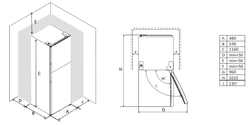 CANDY CHDS412FW Double Door Refrigerator 125 Liters Class F - fig10