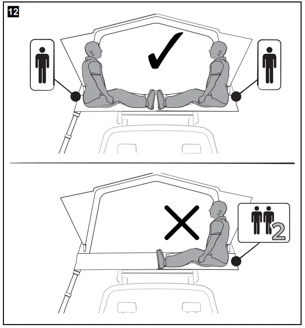 Using the rooftop tent