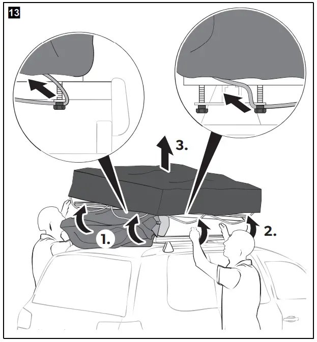 Using the rooftop tent