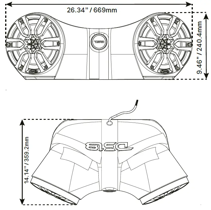DS18-JSD8-Marine-Double-8-Inch-Speaker-Enclosure-Loaded-with-Coaxial-Speakers-With-Built-In-RGB-Led-Lights-fig-1