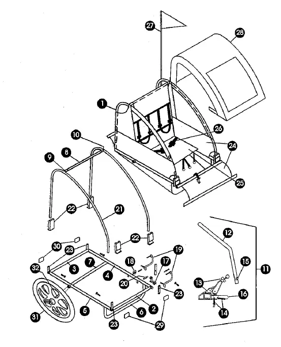 BURLEY 946207 1998-2000 Bicycle Trailer FIG 12