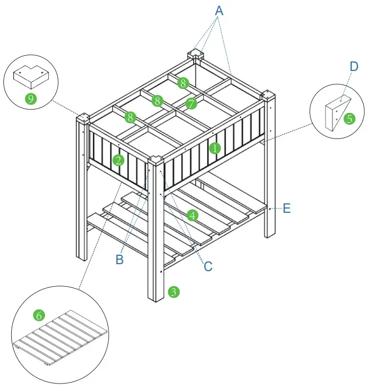 Quictent WGB 01 WGB 02 Elevated Wooden Garden Bed - Garden Beds 8
