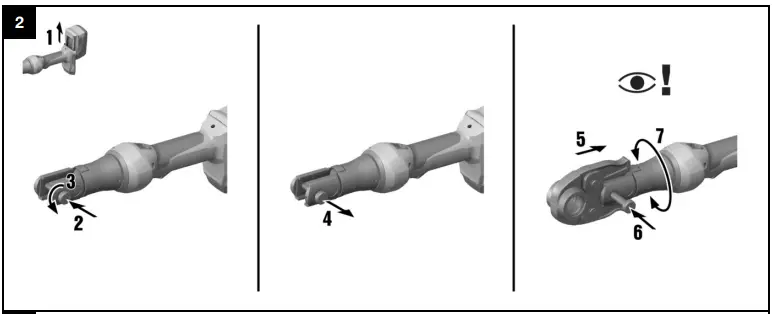 Inserting the crimping / pressing jaws