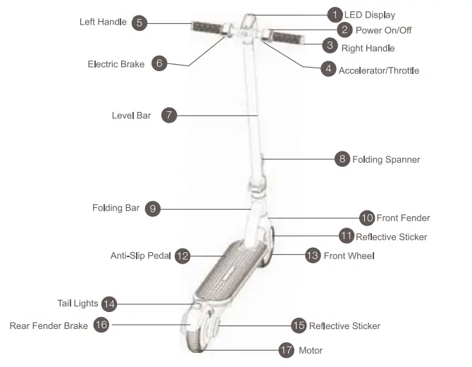 NITROX M8 Electric Folding Scooter - product over vew