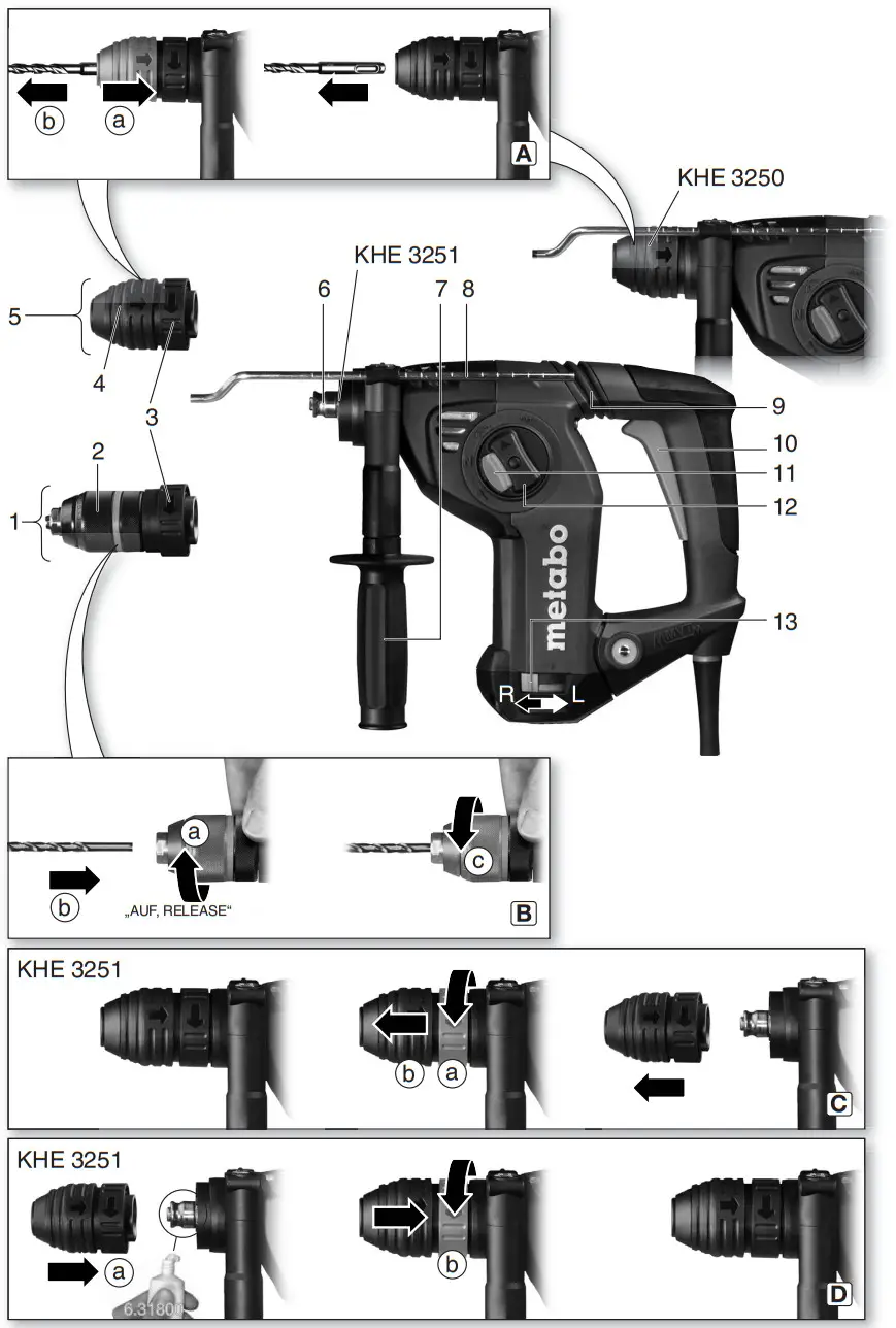 metabo KHE 3250 Combination Hammer - Fig 1