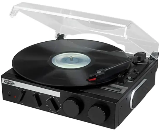 Jensen® 3-Speed Stereo Turntable with Built-in Speakers-PRODUCT