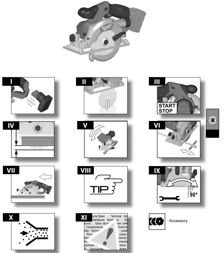 milwaukee M12 CCS44 Portable Circular Saw - Fig 1
