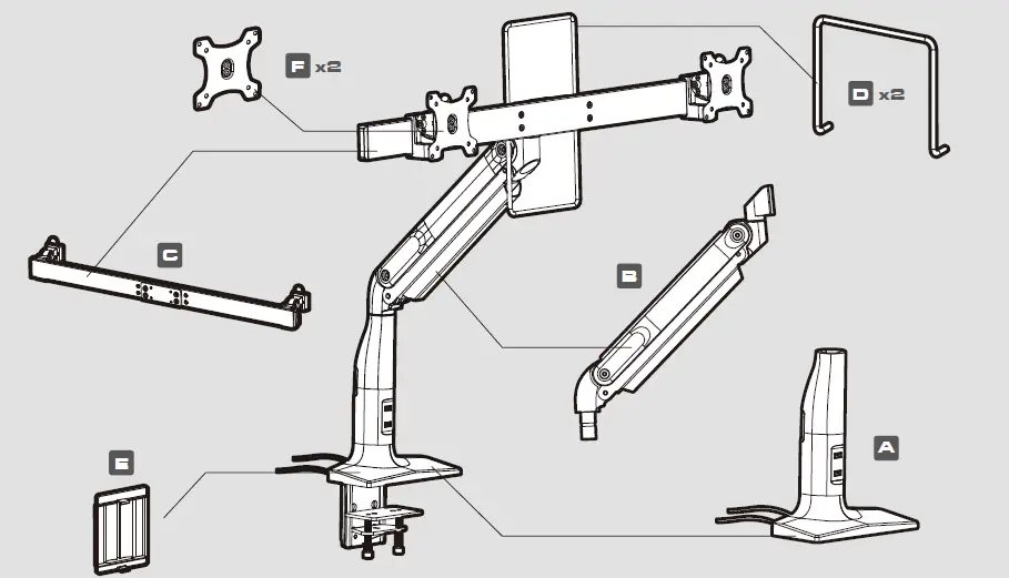 COUGAR-DUO35-Dual-Monitor-Arm-FIG-1