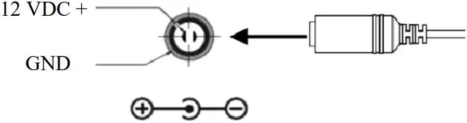 Scheme of 12VDC power supply connector