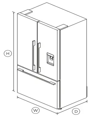 FISHER PAYKEL RF201ADUSB5 Freestanding French Door Refrigerator Freezer, 36, 20.1 cu ftIce &amp Water - fig1