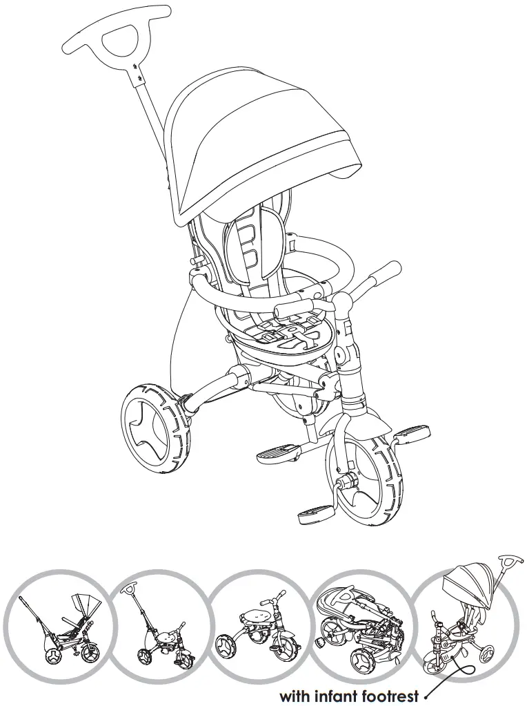 coccolle Spectra Plus Multifunctional Childrens Tricycle - FIGURE 2