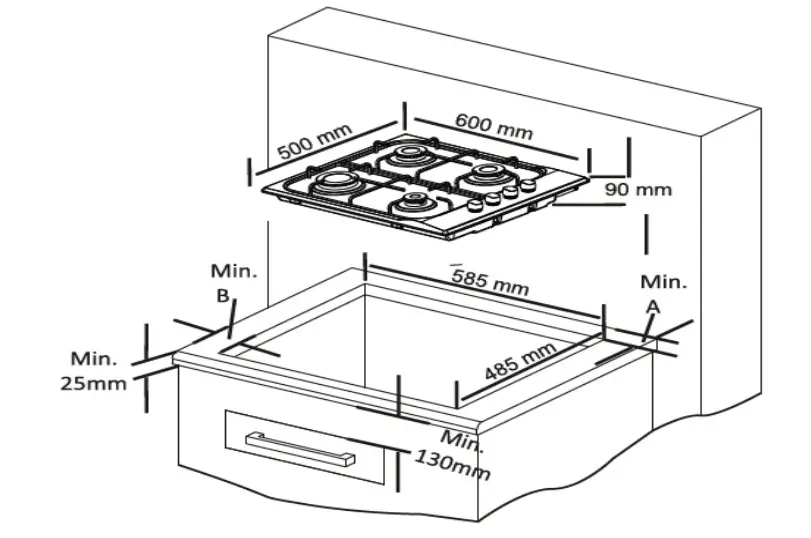 pkm GKM4.1 Gas Hob - Figure 2
