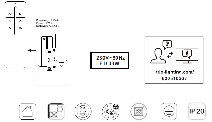TRIO LIGHTING 6205103XX Downey Ceiling Lamp 02