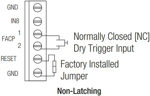 Normally Closed Input from FACP