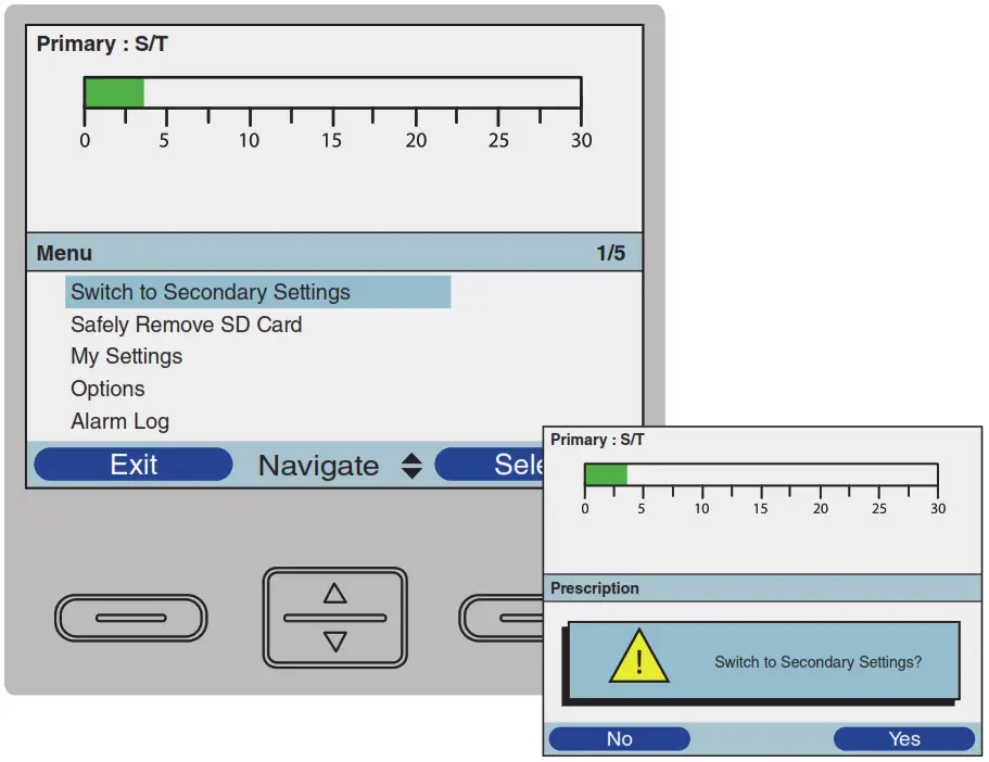 PHILIPS Trilogy 100 Patient Leaflet - secondary settings
