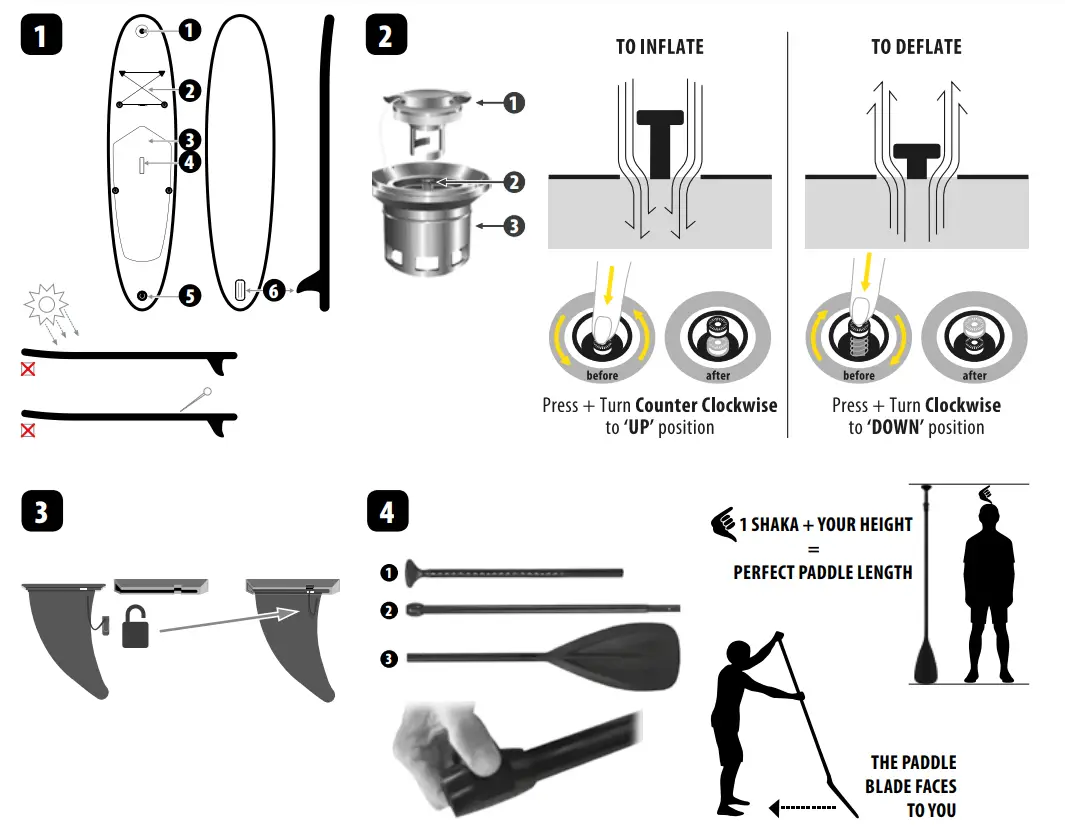 PACIFIC Inflatable Stand Up Paddle Board - fig 1
