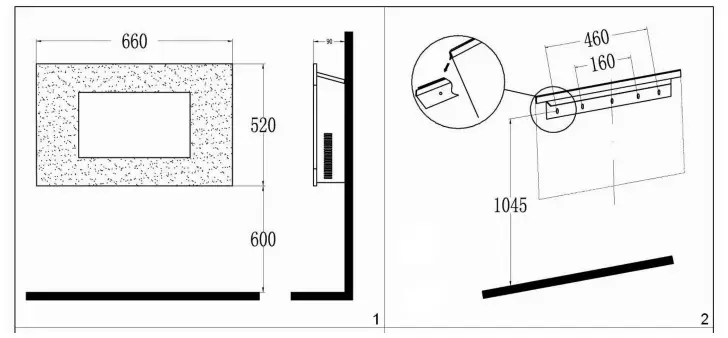 Electric Fireplace With Remote Control - Fig.2