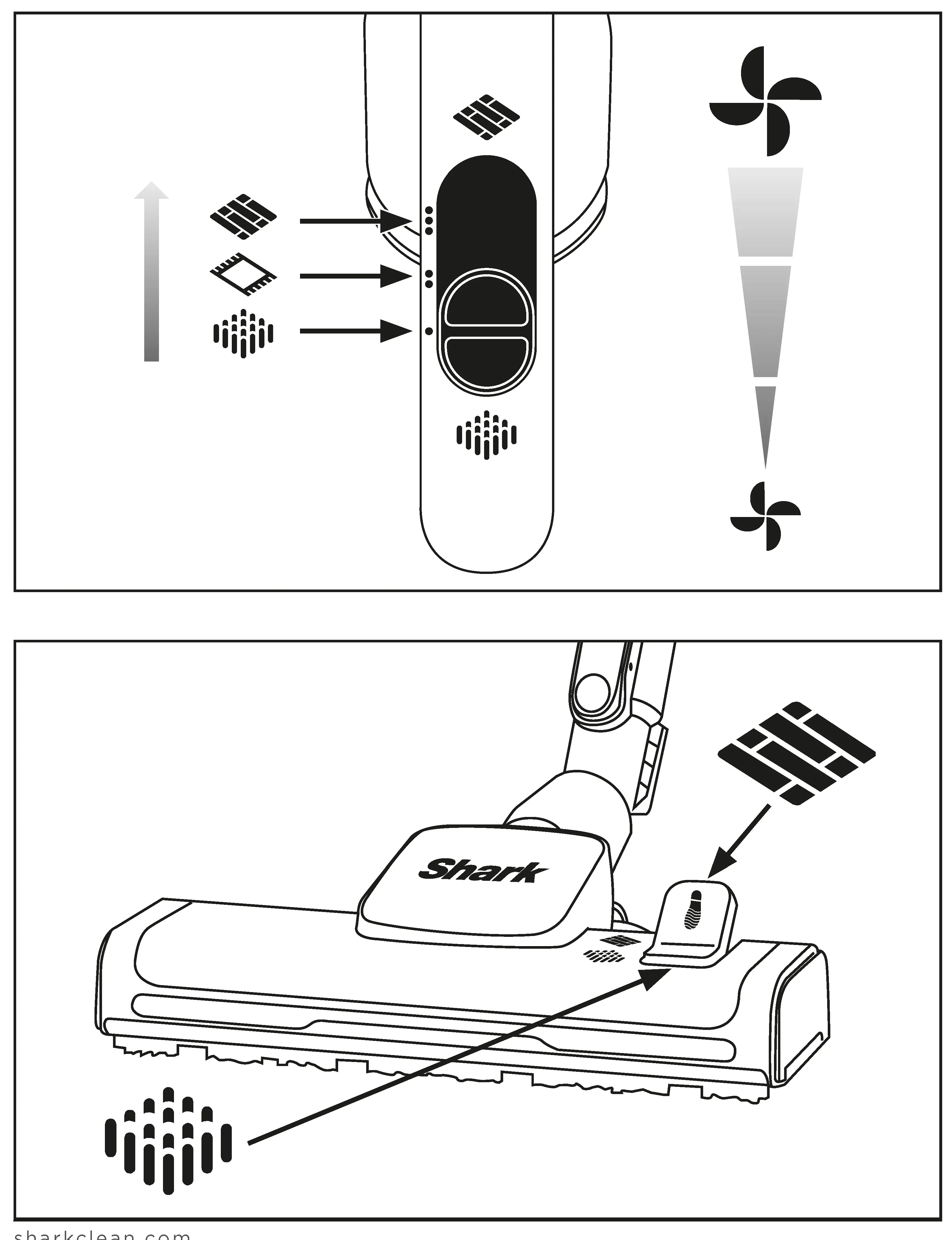SELECTING FLOOR TYPE AND SUCTION LEVEL