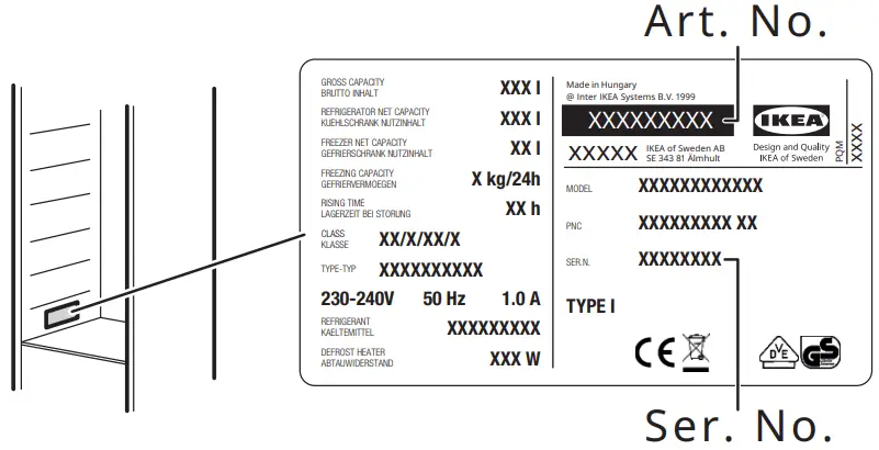 IKEA 904.964.64 FÖRKYLD Fridge with Freezer - fig 1