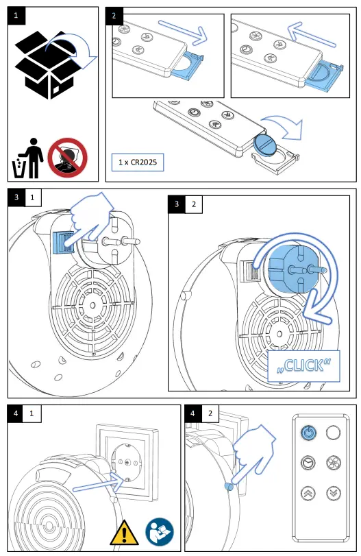 westfalia 960800 Mobile Plug In Heater With Remote Control - Fig 1