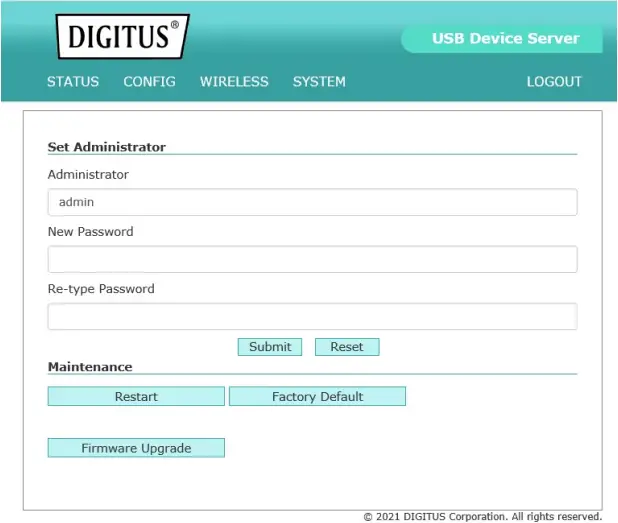 DIGITUS DN-13024 - RESTORE FACTORY DEFAULTS 2