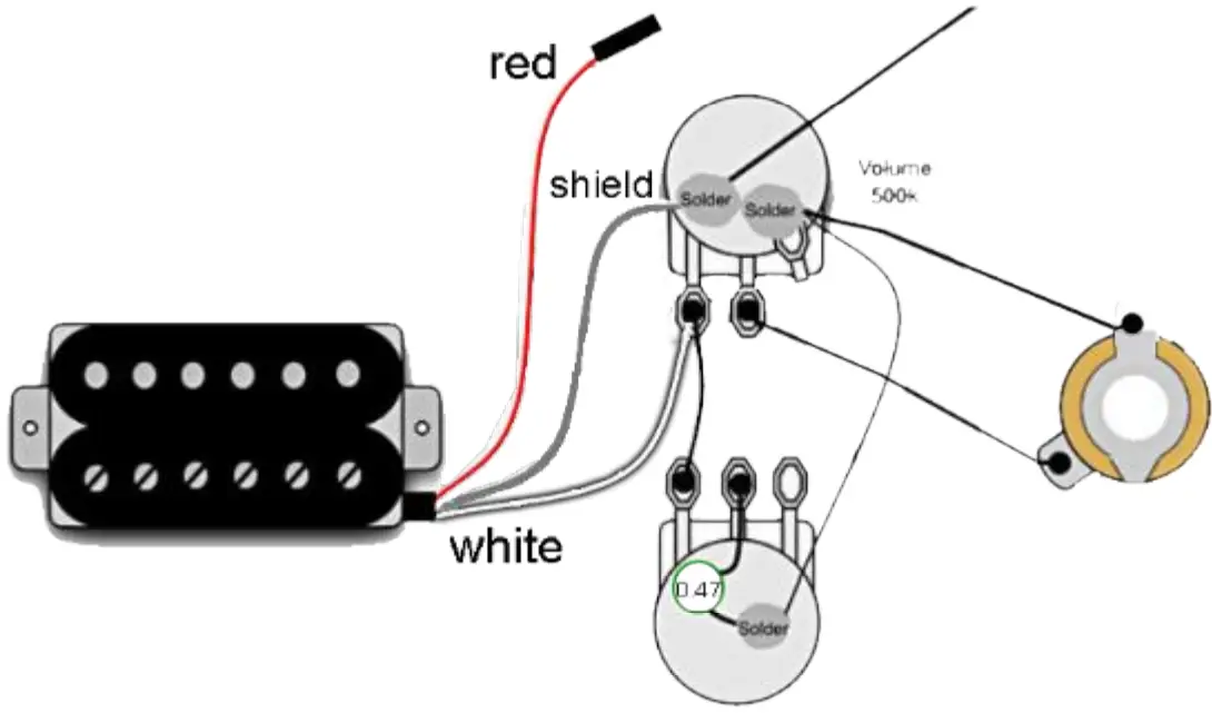 TAP HUM - 2B6 Humbucher Pickup - output