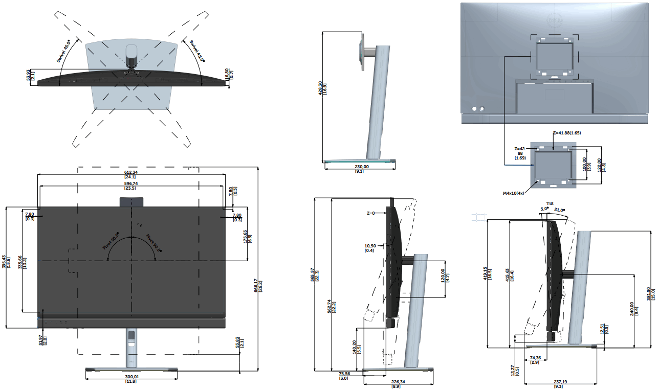 DELL C2722DE Video Conferencing Monitor