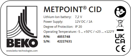 BEKO METPOINT CID Portable Compressed Air Leak Detection 4.1a