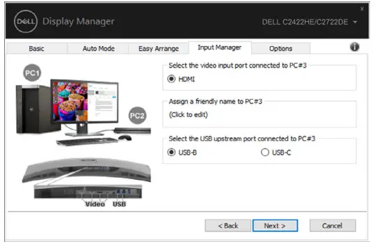 DELL C2422HE 24 inch Video Conferencing Monitor -Multiple Video