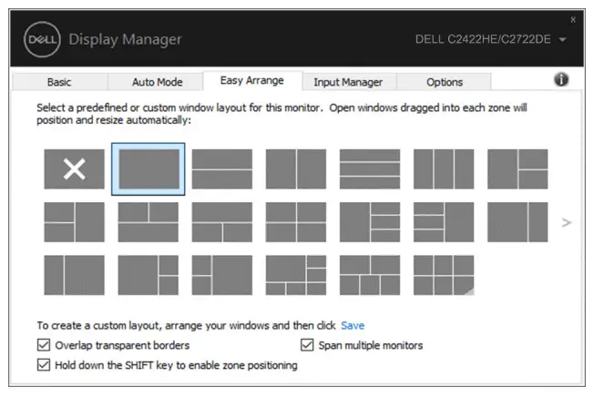 DELL C2422HE 24 inch Video Conferencing Monitor -Span multiple monitors