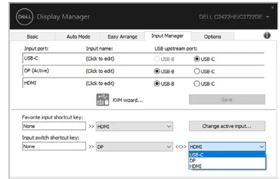 DELL C2422HE 24 inch Video Conferencing Monitor - dropdown