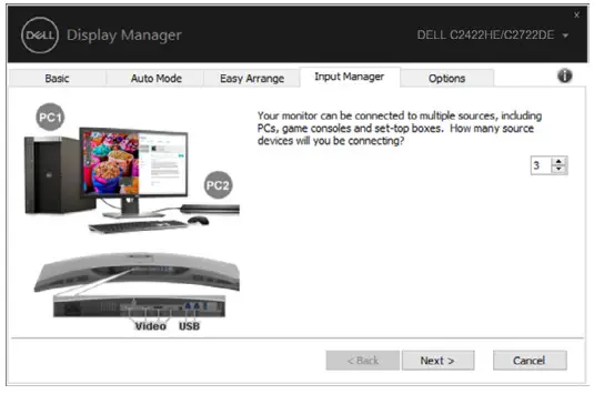 DELL C2422HE 24 inch Video Conferencing Monitor - press NEXT