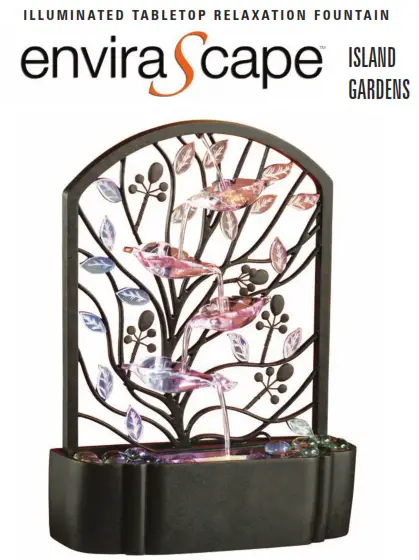Homedics WFL-ISL EnviraScape Island Gardens Illuminated Tabletop Relaxation Fountain - EnviraScape