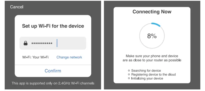Add device - Step 3 and 4