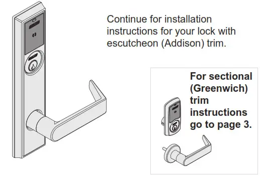 SCHLAGE LEBMS-ADD LE Networked Wireless Mortise Lock- Escutcheon Trim