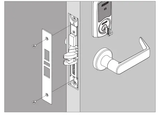 SCHLAGE LEBMS-ADD LE Networked Wireless Mortise Lock- Install the armor plate
