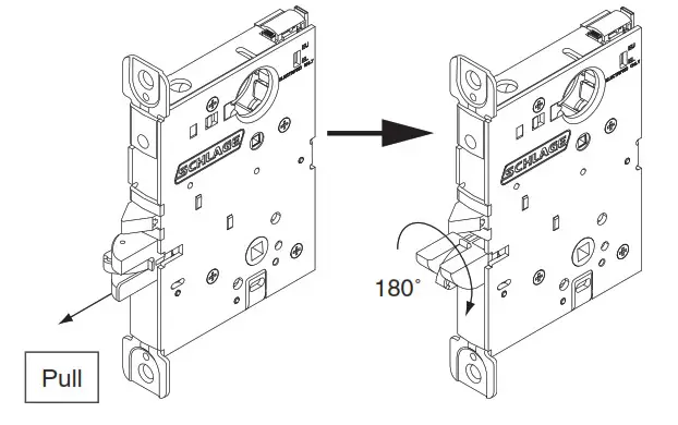 SCHLAGE LEBMS-ADD LE Networked Wireless Mortise Lock-Rotate the latch