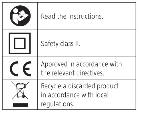 MEEC TOOLS 010764 Hot Air Gun symbols