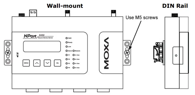 MOXA NPort 6450 Series Ethernet Secure Device Server - Placement Options