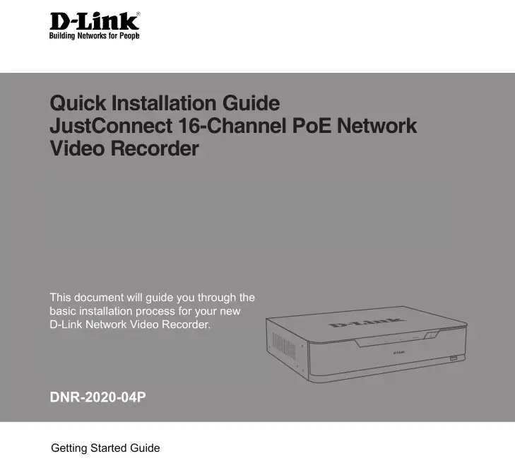 D-Link JustConnect 16-Channel PoE Network Video Recorder Installation Guide