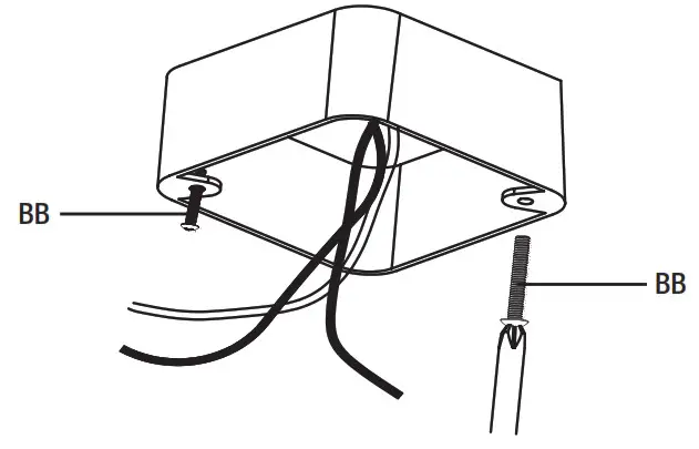 HAMPTON BAY 54471101 Outdoor LED Flush Mount - Installing the mounting screws to